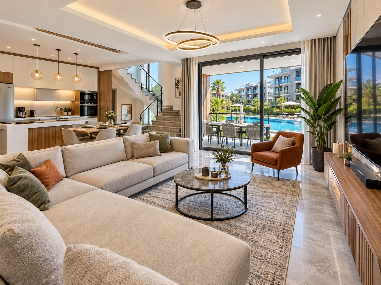 Diker Port Residence 3+1 Duplex | Terrace & Pool View